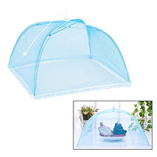 Baoblaze Pieghevole Coperchio Cibo Schermo Tenda Cibo Netto Protector per Picnic All'aperto, Feste, Riutilizzabile Portatile 16x16inch - Blu