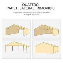 Outsunny Tenda Gazebo da Giardino Pieghevole con Zanzariera Rimovibile in Metallo e PE, 595x295x255cm Bianco