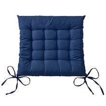 Beautissu Set da 4 Cuscini da Sedia Trapuntati Lea 40x40x5cm - Blu - con Laccetti - per casa o Giardino