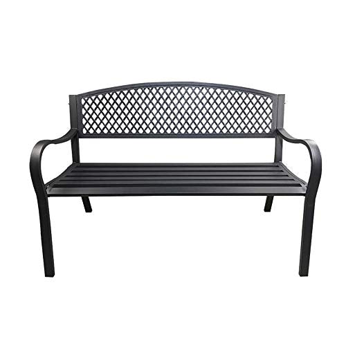 Outdoor sports Terrazza panchina panchina all'aperto, Poltrona da Veranda Impermeabile e antiruggine, Panca da Giardino in Metallo con braccioli e Schienale, può ospitare 2-3 Persone