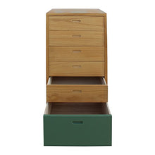 Rebecca Mobili Cassettiera Comò 6 Cassetti Legno Marrone Bianco Verde Design Contemporaneo Arredo Ingresso Salotto (cod. RE6051)