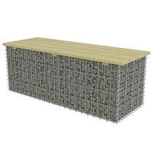 FAMIROSA Panchina Gabbione 120 cm in Acciaio Zincato e Legno di Pino