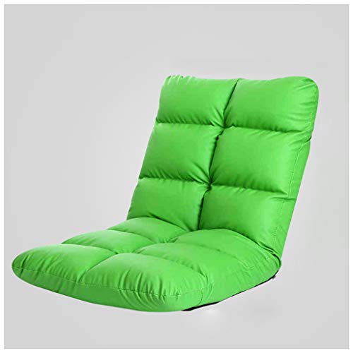 MeiMei Divano Singolo in Pelle Pieghevole in Stile Giapponese Divano Camera da Letto Studio Piccolo reclinabile (Color : Green)