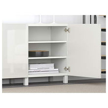 BESTÅ combinazione di stoccaggio con porte 180x40x74 cm bianco/Selsviken lucido/bianco