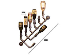 PZW Semplice e Creativo Stile Industriale Stile Pipa ad Acqua Portabottiglie da Parete in Ferro/Scaffale Decorativo per Sala da Pranzo, Cucina, Livinstanza G (10 * 80 Cm)