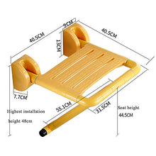Sgabello pieghevole a parete in acciaio inossidabile, pieghevole, con illuminazione, può essere utilizzato come sgabello da doccia per sgabello sostitutivo per scarpe, altezza seduta bianco e giallo