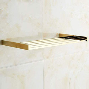 UWY Portaoggetti da Bagno in Oro da Appendere di Lusso Portaoggetti da Bagno in Rame Cavo Scaffale da Parete per Bagno Singolo Cesto portaoggetti da Bagno in Ottone Supporto Dorato