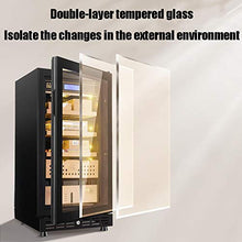 Humidor per Sigari, Termoelettrico, Sportello in Vetro, Posizionamento Libero, 2 Ripiani e 2 Cassetto in Cedro, Igrometro, Luce LED Interna