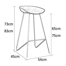 HXSM Sgabello da Lavoro Bianco Sgabelli da Bar in Metallo Sedie da Cucina Industrial con Poggiapiedi Sedia da Pranzo Moderno per La Casa Altezza Seduta 65/75cm