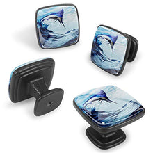 Un bellissimo marlin blu Pomelli per Porta Set di 4 Pomelli per Mobili Manopole per Cassetti Cucina Armadio Vetro