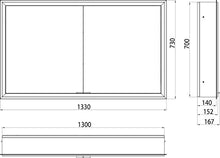 emco asis - Armadietto a specchio a LED Prime, UP 1300 mm, 2 ante, parete posteriore