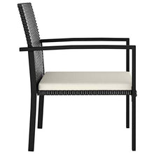 Tidyard Set 7/9 pz da Pranzo da Giardino in Polyrattan Nero/Grigio,Set Tavolo e Sedie da Giardino per Esterno in Polyrattan,Set Tavolo in Vetro e 6/8 Sedie con Braccioli da Giardino per Esterno