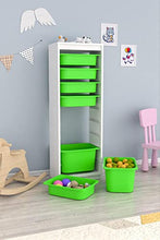 Derin's Armadietto portaoggetti per bambini | 4 cassetti | Bianco | Rosa | Organizzatore | Armadietto portaoggetti | Con unità | Stanza | Cassettiera | Plastica | Armadietto | Scatola