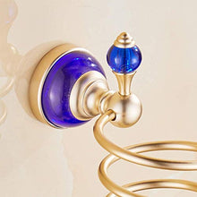 AGGF Mensola per Bagno in Cristallo Blu Bagno a Parete Asciugacapelli Rack Stoccaggio Supporto per asciugacapelli Supporto per Supporto a Spirale
