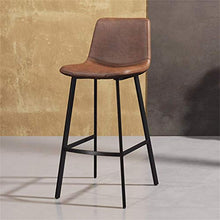 GYPPG Sedia Pranzo in Ecopelle con Gamba Nera con Schienale Basso Sgabello Alto Bar Creativo Sgabello Bar Moderno
