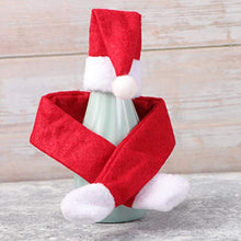 VOSAREA Cappello di Natale Sciarpa Creativo Rosso Adorabile Kit di Copertura Bottiglia Sciarpa Coperchio Bottiglia per Decorazioni Bottiglia di Vino Cena Ristorante Dellhotel 6 Set