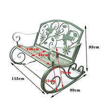 LXLH Panca da Giardino Sgabello da 45 Pollici Panca Doppia per Esterni panchina per terrazza, Doppia Sedia retrò in Metallo per mobili da Giardino Sedia a Dondolo, Sedia da Portico Resistente all