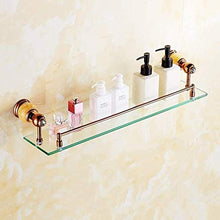 GDFEH Scaffale da bagno pieno di rame da bagno Specchio anteriore Scaffale anteriore, cosmetici montato a muro Cosmetici Scaffale in vetro Scaffale da bagno Scaffale per doccia Scaffale per stoccaggio