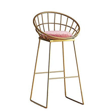 LLT Pratico Sgabello da bar Sgabelli Cucina Colazione Sedia | Cornice moderna del contatore colazione Sgabello in metallo e molle dell'ammortizzatore | Pub alta Dining Chair Sgabelli,Rosa,65 cm