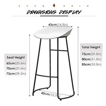 GYPPG Sgabelli Bar Bianchi e Neri Sgabelli Bar Senza braccioli Moderni contemporanei con Gambe in Metallo Ergonomia Altezza del bancone in plastica Sedia Ufficio/Pub/bistrot/Cucina