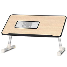 BAKAJI Tavolino Vassoio da Letto Divano Supporto per Notebook PC Laptop Tablet con Ventola USB Struttura Alluminio Piano in Legno Pieghevole Altezza e Inclinazione Regolabile (60 x 30 x 27 cm)