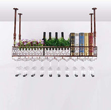 LHZHG Bar Portabicchieri Ferro battuto a Muro Portabicchieri pensile Europeo Portabottiglie da Vino Altezza Regolabile Bar Bicchieri da Vino a casa Mensola Ornamenti creativi Calice