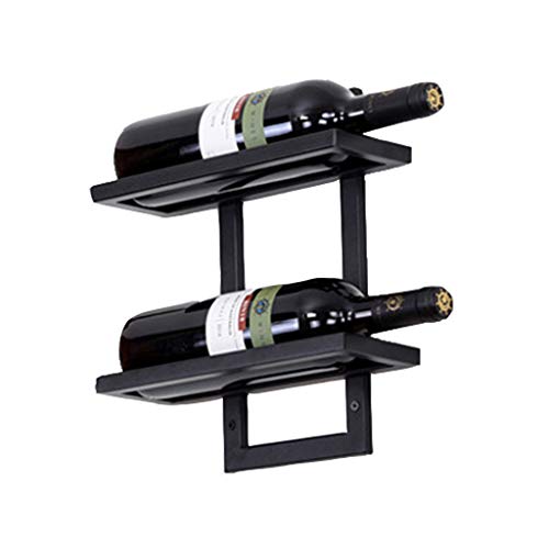 Supporto per calici appesi Porta Bottiglie parete Metall Black per 2-6 bottiglie Portabottiglie Scaffale Vino Espositore Decorazioni da parete per bar / cucina / mobile Mensola per decorazione a sof