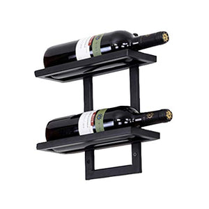 Supporto per calici appesi Porta Bottiglie parete Metall Black per 2-6 bottiglie Portabottiglie Scaffale Vino Espositore Decorazioni da parete per bar / cucina / mobile Mensola per decorazione a sof