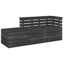 vidaXL Set Divani da Giardino su Pallet 3 pz Legno Pino Grigio Scuro