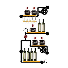 MoDi Wine Rack Retro Style Industriale Tubo di Acqua a Parete Vino Rack (L75 * W20 * H145CM)