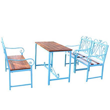 GaoF Panca in Metallo per Esterni, panchine per terrazza da Giardino, Combinazione di Tavolo e Sedia da Balcone con Struttura in ghisa, panchina con braccioli e Schienale, Tavolo e Sedia per Tutte Le