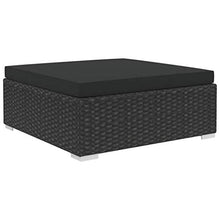 vidaXL Set Divani da Giardino 8 pz con Cuscini Foderati Lavabili Modulare Leggero Elegante Arredi da Esterno in Polyrattan Nero Telaio in Acciaio