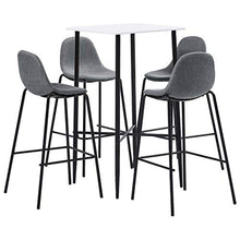 Goliraya Set da Bar 5 pz in Tessuto Nero,Set Tavolo e Sedie da Bar Moderni,Set Tavolo e Sedie da Cucina Moderni,Set Tavolo Quadrato e 4 Sedie in Tessuto con Schienale da Bar
