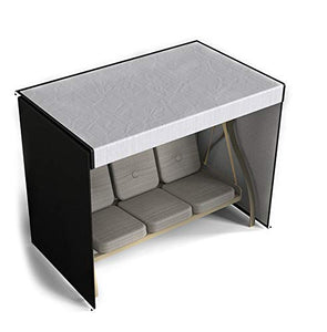Ghopy Copertura per Dondolo 3 Posti Tessuto Impermeabile in Poliestere 190T UV-Resistente Chiusura con Cerniera per Massima comodità per Interni e Estern (Nero)