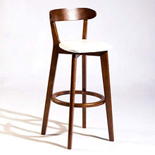 Sgabelli da Bar Sedia da Cucina Bar Stool con schienale casa di alta Sgabello Sedie pranzo con poggiapiedi Brown gambe di legno Sedili in pelle for Cucina Colazione Contatore, Altezza seduta 72cm, 1 p
