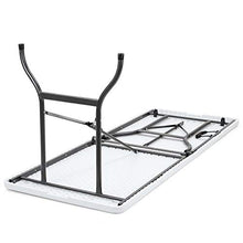 Nestling® Tavolo Pieghevole da Giardino Bianco Perfetto Come Tavolo da Campeggio, da Buffet, da Cucina | Tavolino Esterni Richiudibile a Valigetta con Maniglia | Heavy Duty Tavolo (Tavolo 1,8 m)