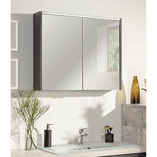 Fackelmann Armadietto a due ante con illuminazione a LED, 80 cm, antracite opaco Denver