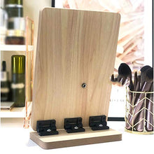 XZGang Legno Pieghevole Specchio, Specchio da rasatura LED Glow Trucco Specchio Portatile Carica dello Specchio di Bellezza di rettangolo Desktop Mirror Uomo Chiarissimo