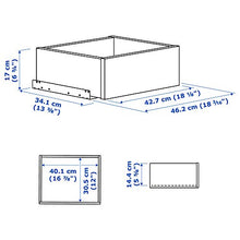 KOMPLEMENT cassetto con frontale in vetro 42,8x34,1x16 cm nero-marrone