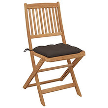 vidaXL Sedie da Giardino Pieghevoli 4 pz con Cuscini Massello Acacia