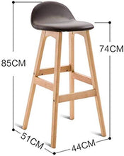 YS Sedia per Uso Domestico in Legno Massello Alto Moderno Minimalista Creativo Cassiere Reception Sgabello da Bar,un,Marrone