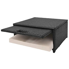 mewmewcat Set Divani da Giardino 12 pz in Polirattan Modulare Nero, 12 pz Set Divano 3 Posti con Tavolo e Sgabello Ottonano da Giardino Esterno