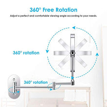 WZDD Specchio da Trucco da Parete, Specchio Cosmetico con Luce LED E Ingrandimento 5X, Girevole a 360° Doppio Faccia Specchio da Parete Rotondo