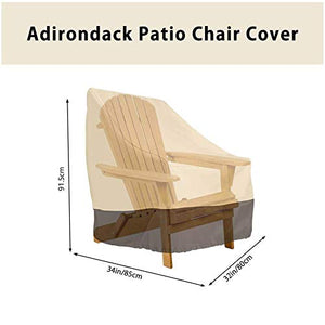 Rayocon Copertura per Sedia da Patio Adirondack da 2Pacchi per Sedia da Esterno per Esterno Resistente 31X33X36 Pollici 420D,Coperture per Mobili da Esterno per Esterno Impermeabile,Beige