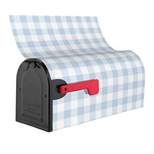 Copertura magnetica per cassetta delle poste, motivo a quadretti bianchi e blu pastello, per decorazione da giardino, dimensioni standard, 53 x 45 cm