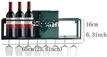 ACUIPP Amanti Del Vino/in Metallo a Parete in Metallo Portabicchieri Rustico per Vino per Vino Stelo Portatore Di Vetro Cremagliera in Sughero per Vino Vino Glack in Vetro Appeso -Wall Scaffale Sca