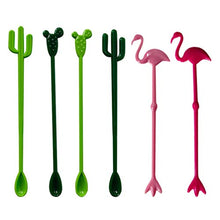 PRETYZOOM 36Pcs Drink Stick Fichi D'india Fenicotteri Cactus Design Agitazione Asta Forniture per Feste Hawaiane per caffè Succo di Latte (Verde Erba 12 Verde Scuro 12 Rosa 6 E ROSEO 6)