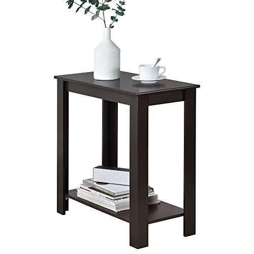 [en.casa] Tavolino da caffè/da Divano 61,3 x 60 x 30 cm Tavolo Basso da Salotto/Soggiorno Tavolino in MDF con Ripiano Portaoggetti - Color caffè