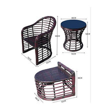 HLZY Tavolo in Vimini in Rattan mobili in Patio e Set Sedia, Patio Mobili da Giardino Tavolo e sedie Set Set di tavolino da caffè con Conversazione per Giardino all'aperto a Bordo Piscina (Color : A)
