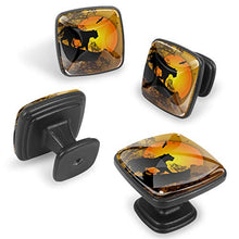 Silhouette leopardo 4 PCS Pomelli per Porta, Pomolo per Mobile, Pomelli per Mobili con Viti, Maniglia per Armadietto, Pomelli per Porta, Pomelli per Cassetti per Porta, Armadio, Cassetto e Credenza